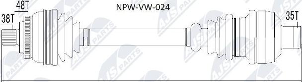 NTY NPW-VW-024 - Piedziņas vārpsta www.autospares.lv