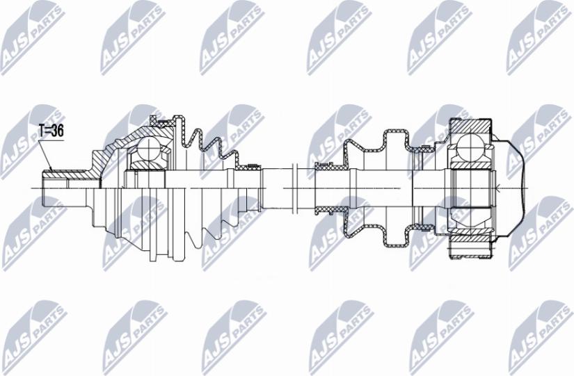 NTY NPW-VW-194 - Piedziņas vārpsta www.autospares.lv