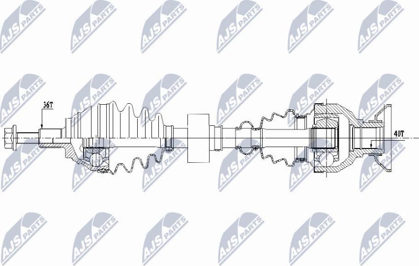 NTY NPW-VW-157 - Piedziņas vārpsta www.autospares.lv