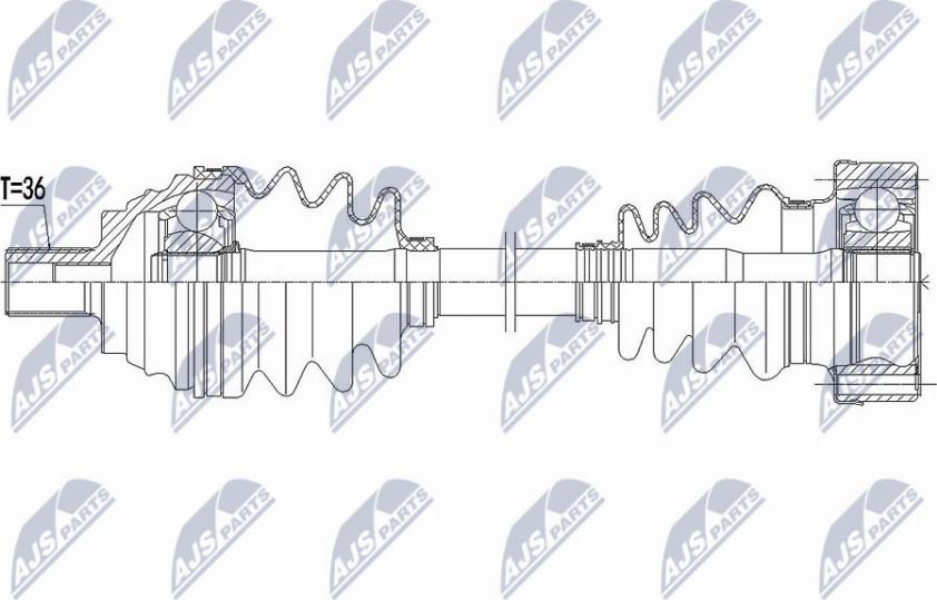 NTY NPW-VW-160 - Piedziņas vārpsta www.autospares.lv