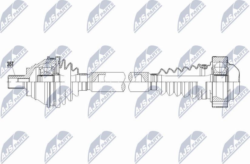 NTY NPW-VW-107 - Piedziņas vārpsta www.autospares.lv