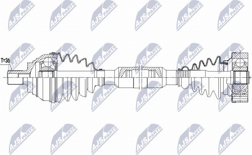 NTY NPW-VW-181 - Piedziņas vārpsta www.autospares.lv