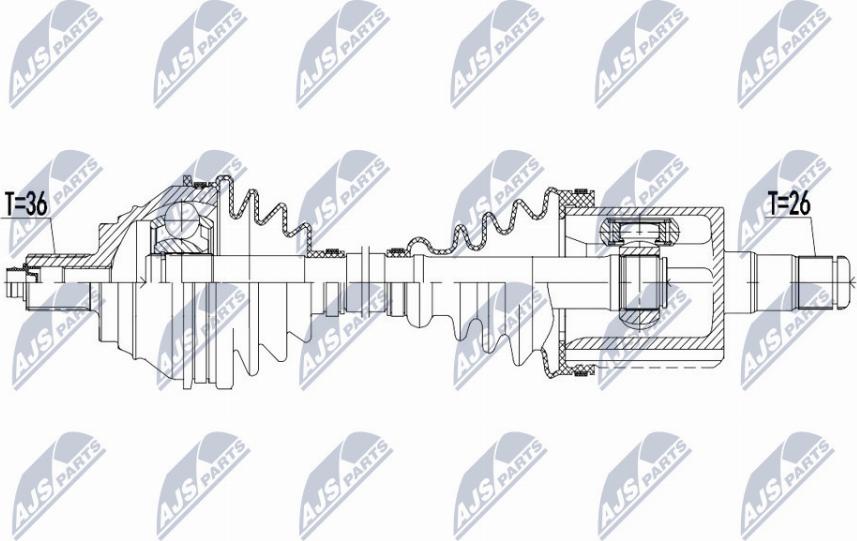 NTY NPW-VW-133 - Piedziņas vārpsta www.autospares.lv