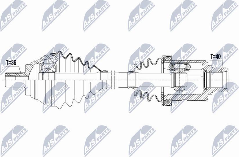 NTY NPW-VW-127 - Piedziņas vārpsta www.autospares.lv