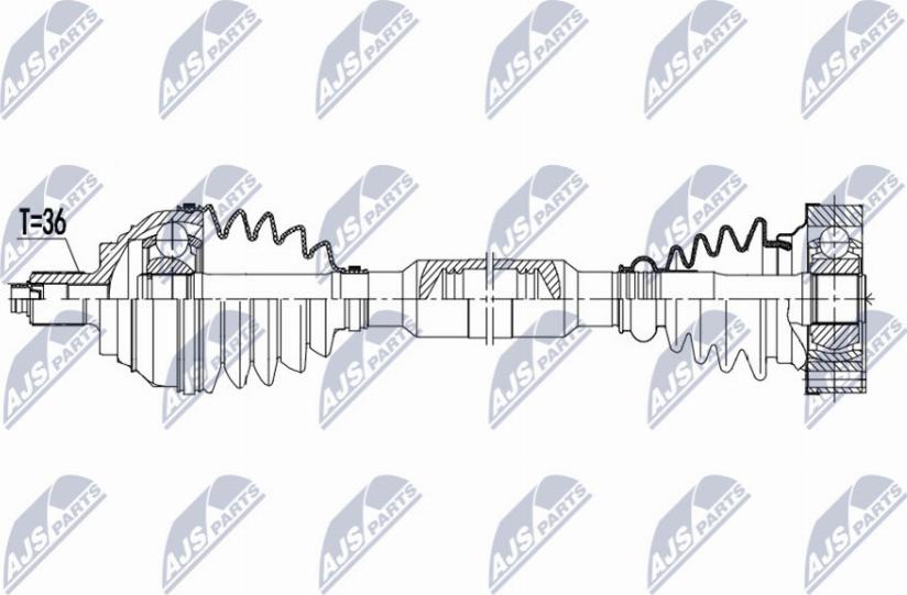 NTY NPW-VW-171 - Piedziņas vārpsta autospares.lv