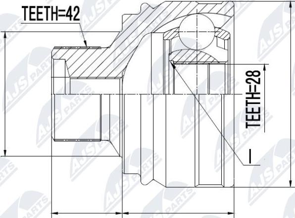 NTY NPZ-AU-054 - Шарнирный комплект, ШРУС, приводной вал www.autospares.lv