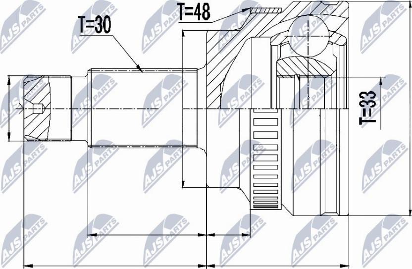 NTY NPZ-BM-010 - Šarnīru komplekts, Piedziņas vārpsta www.autospares.lv