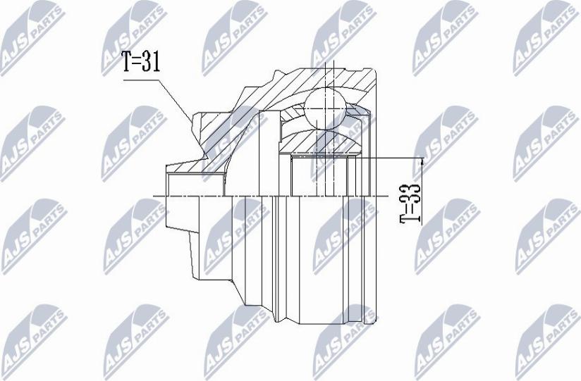 NTY NPZ-BM-011 - Šarnīru komplekts, Piedziņas vārpsta autospares.lv