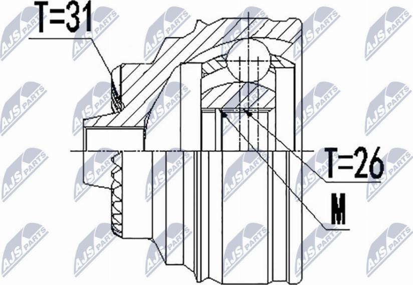 NTY NPZ-BM-022 - Šarnīru komplekts, Piedziņas vārpsta www.autospares.lv