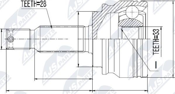 NTY NPZ-CH-010 - Šarnīru komplekts, Piedziņas vārpsta www.autospares.lv