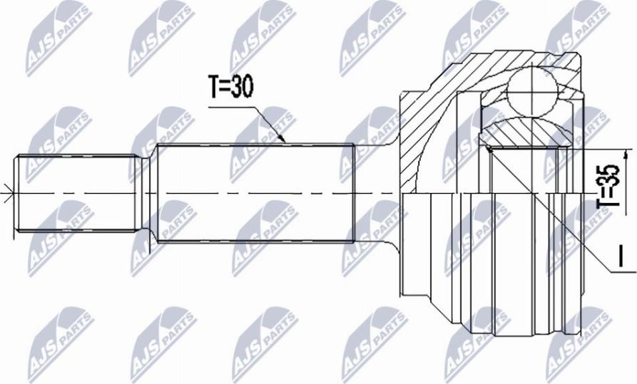 NTY NPZ-CH-034 - Šarnīru komplekts, Piedziņas vārpsta www.autospares.lv