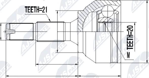 NTY NPZ-CT-014 - Šarnīru komplekts, Piedziņas vārpsta www.autospares.lv