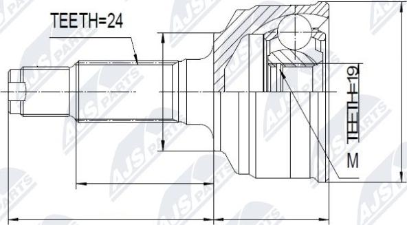 NTY NPZ-DA-012 - Šarnīru komplekts, Piedziņas vārpsta autospares.lv