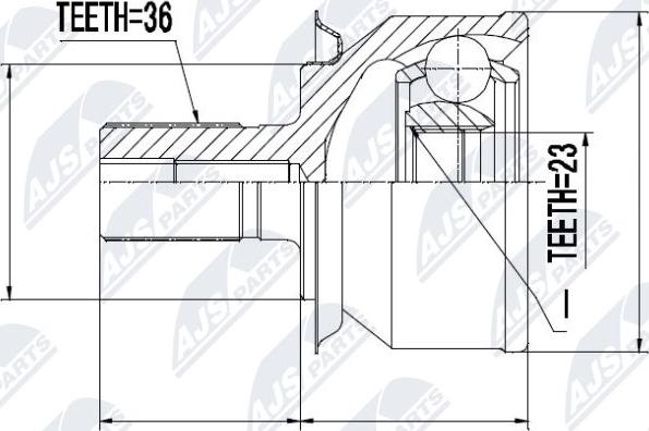 NTY NPZ-FR-031 - Šarnīru komplekts, Piedziņas vārpsta www.autospares.lv