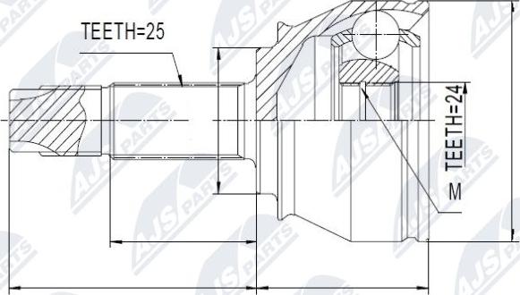 NTY NPZ-FT-045 - Šarnīru komplekts, Piedziņas vārpsta www.autospares.lv