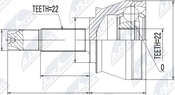 NTY NPZ-FT-046 - Šarnīru komplekts, Piedziņas vārpsta www.autospares.lv