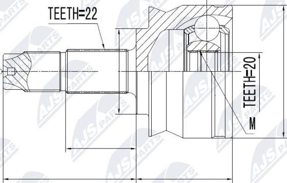 NTY NPZ-FT-036 - Šarnīru komplekts, Piedziņas vārpsta www.autospares.lv