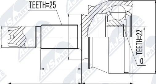 NTY NPZ-FT-024 - Šarnīru komplekts, Piedziņas vārpsta www.autospares.lv