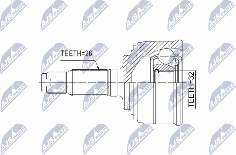 NTY NPZ-HD-016 - Šarnīru komplekts, Piedziņas vārpsta www.autospares.lv