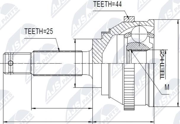 NTY NPZ-HY-545 - Šarnīru komplekts, Piedziņas vārpsta www.autospares.lv