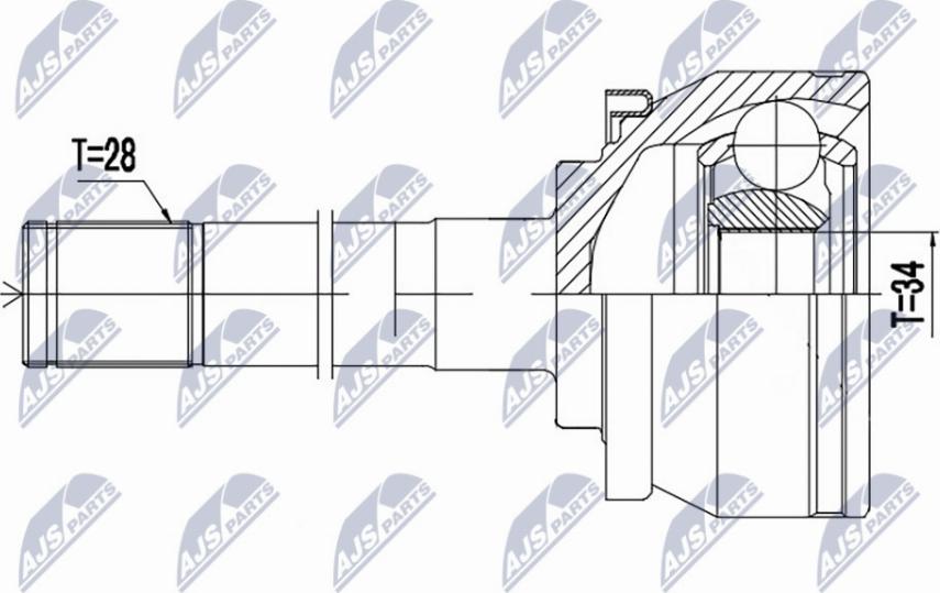 NTY NPZ-HY-511 - Šarnīru komplekts, Piedziņas vārpsta www.autospares.lv