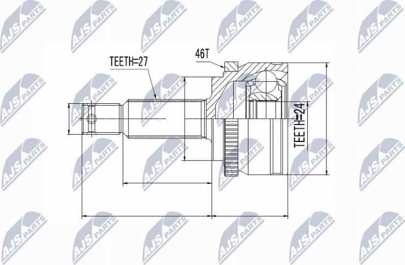 NTY NPZ-KA-359 - Šarnīru komplekts, Piedziņas vārpsta autospares.lv