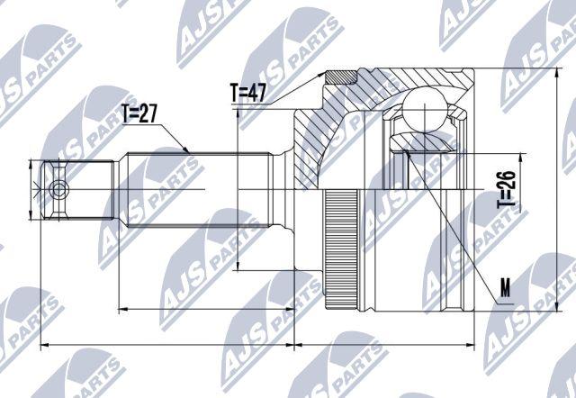 NTY NPZ-KA-358 - Šarnīru komplekts, Piedziņas vārpsta autospares.lv