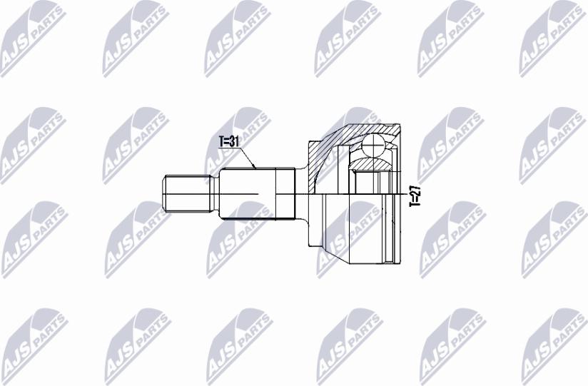 NTY NPZ-LR-019 - Šarnīru komplekts, Piedziņas vārpsta www.autospares.lv