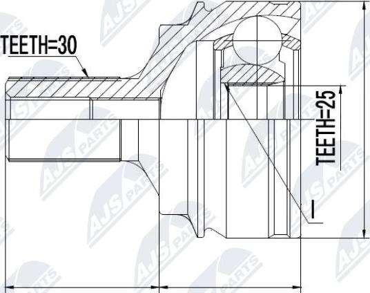 NTY NPZ-ME-016 - Šarnīru komplekts, Piedziņas vārpsta www.autospares.lv