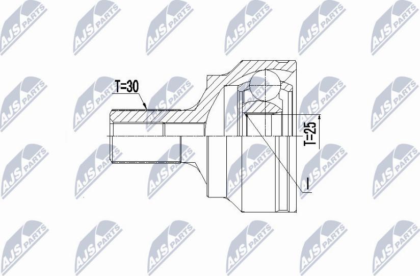 NTY NPZ-ME-021 - Šarnīru komplekts, Piedziņas vārpsta www.autospares.lv