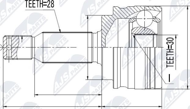 NTY NPZ-MS-011 - Šarnīru komplekts, Piedziņas vārpsta www.autospares.lv