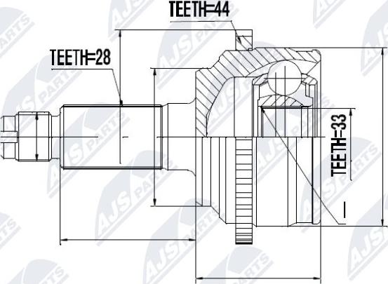 NTY NPZ-MZ-054 - Šarnīru komplekts, Piedziņas vārpsta www.autospares.lv