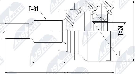 NTY NPZ-MZ-055 - Šarnīru komplekts, Piedziņas vārpsta www.autospares.lv