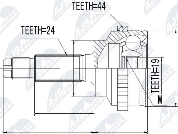 NTY NPZ-MZ-014 - Šarnīru komplekts, Piedziņas vārpsta www.autospares.lv