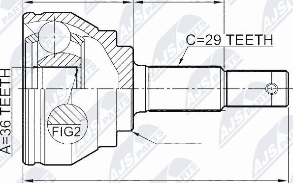 NTY NPZ-NS-090 - Šarnīru komplekts, Piedziņas vārpsta www.autospares.lv