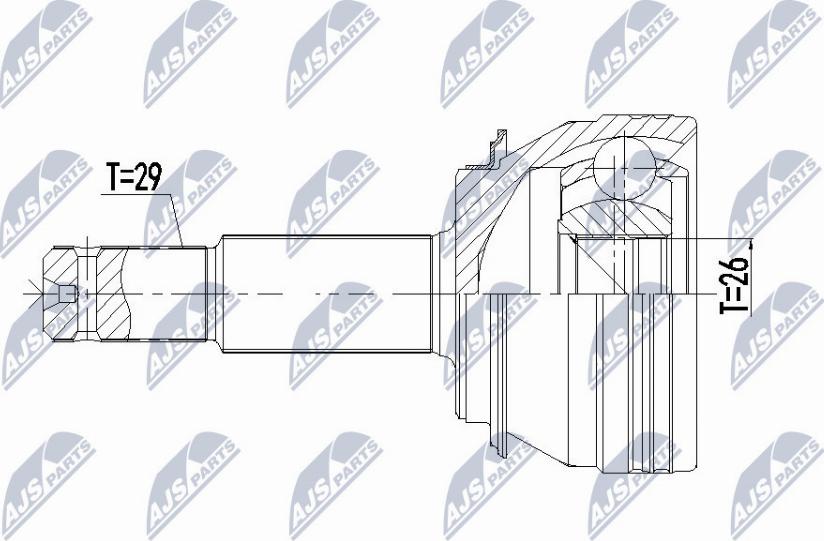 NTY NPZ-NS-092 - Šarnīru komplekts, Piedziņas vārpsta www.autospares.lv