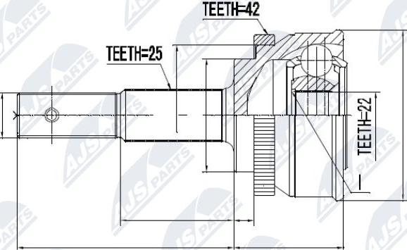 NTY NPZ-NS-056 - Šarnīru komplekts, Piedziņas vārpsta autospares.lv