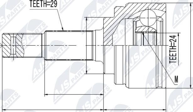 NTY NPZ-NS-065 - Šarnīru komplekts, Piedziņas vārpsta www.autospares.lv