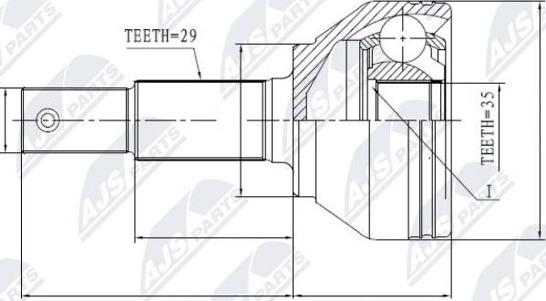 NTY NPZ-NS-084 - Šarnīru komplekts, Piedziņas vārpsta www.autospares.lv