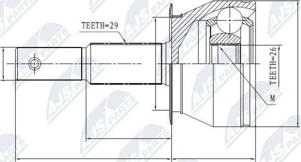 NTY NPZ-NS-085 - Šarnīru komplekts, Piedziņas vārpsta www.autospares.lv