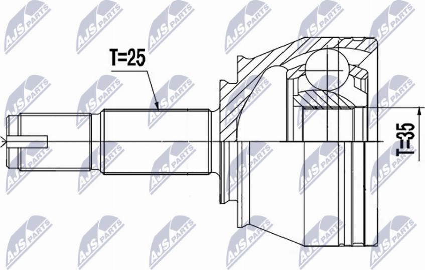 NTY NPZ-PL-044 - Šarnīru komplekts, Piedziņas vārpsta www.autospares.lv