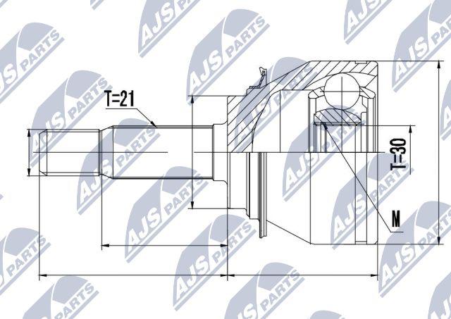 NTY NPZ-RE-045 - Šarnīru komplekts, Piedziņas vārpsta www.autospares.lv