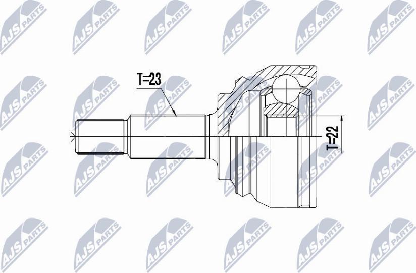 NTY NPZ-RE-055 - Šarnīru komplekts, Piedziņas vārpsta www.autospares.lv