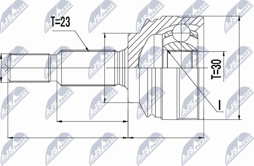 NTY NPZ-RE-053 - Šarnīru komplekts, Piedziņas vārpsta www.autospares.lv