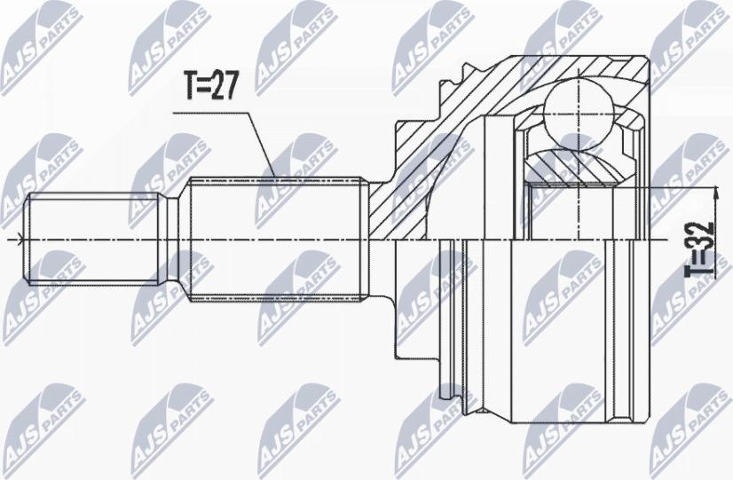 NTY NPZ-RE-064 - Šarnīru komplekts, Piedziņas vārpsta www.autospares.lv