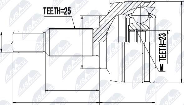 NTY NPZ-RE-002 - Šarnīru komplekts, Piedziņas vārpsta autospares.lv