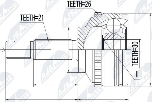 NTY NPZ-RE-012 - Šarnīru komplekts, Piedziņas vārpsta www.autospares.lv