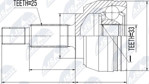 NTY NPZ-RE-017 - Šarnīru komplekts, Piedziņas vārpsta www.autospares.lv