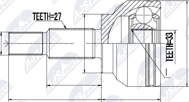 NTY NPZ-RE-034 - Šarnīru komplekts, Piedziņas vārpsta www.autospares.lv