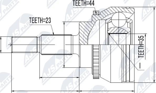 NTY NPZ-RE-031 - Šarnīru komplekts, Piedziņas vārpsta autospares.lv